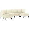 Sofa Svetainės baldų komplektas 6 vnt. Kreminė Audinys
