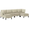Sofa Svetainės baldų komplektas 6 vnt. Smėlio Audinys