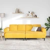 Sofa Šviesi geltona 250 x 188 x 76 cm Kordūrinis audinys