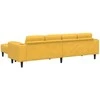 Sofa Šviesi geltona 250 x 188 x 76 cm Kordūrinis audinys