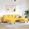 Sofa Šviesi geltona 250 x 188 x 76 cm Kordūrinis audinys