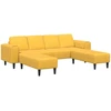 Sofa Šviesi geltona 250 x 188 x 76 cm Kordūrinis audinys
