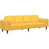 Sofa Šviesi geltona 250 x 77 x 76 cm Kordūrinis audinys