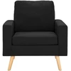 Sofa Sofos komplektas, 2 dalių, juodas, audinys (288702+288712)