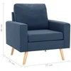 Sofa Sofos komplektas, 2 dalių, mėlynas, audinys (288697+288707)