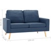 Sofa Sofos komplektas, 2 dalių, mėlynas, audinys (288697+288707)