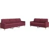 Sofa Sofos komplektas, 2 dalių, raudonojo vyno spalvos, audinys