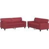 Sofa Sofos komplektas, 2 dalių, raudonojo vyno spalvos, dirbtinė oda