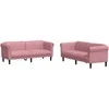 Sofa Sofos komplektas, 2 dalių, rožinės spalvos, aksomas