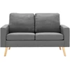 Sofa Sofos komplektas, 2 dalių, šviesiai pilkas, audinys