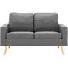 Sofa Sofos komplektas, 2 dalių, šviesiai pilkas, audinys