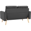 Sofa Sofos komplektas, 2 dalių, tamsiai pilkos spalvos, audinys