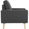 Sofa Sofos komplektas, 2 dalių, tamsiai pilkos spalvos, audinys