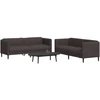 Sofa Sofos komplektas, 2 dalių, tamsiai rudos spalvos, audinys
