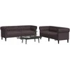 Sofa Sofos komplektas, 2 dalių, tamsiai rudos spalvos, audinys