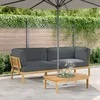 Sofa Sofos komplektas 2 pcs Antracitas Kietos akacijos mediena