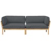 Sofa Sofos komplektas 2 pcs Antracitas Kietos akacijos mediena