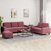 Sofa Sofos komplektas, 3 dalių, raudonojo vyno spalvos, audinys