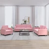 Sofa Sofos komplektas, 3 dalių, rožinės spalvos, aksomas
