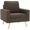 Sofa Sofos komplektas, 3 dalių, rudas, audinys (288695+288705)