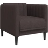 Sofa Sofos komplektas, 3 dalių, tamsiai rudos spalvos, audinys