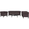 Sofa Sofos komplektas, 3 dalių, tamsiai rudos spalvos, audinys