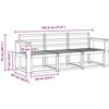 Lauko sofos komplektas 3 pcs Natūrali