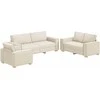 Sofa Sofos komplektas 3 vnt. Smėlio Lino mišinio audinys