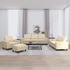 Sofa Sofos komplektas, 4 dalių, kreminės spalvos, audinys