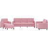 Sofa Sofos komplektas, 4 dalių, rožinės spalvos, aksomas