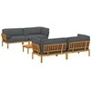 Sofa Sofos komplektas 5 pcs Antracitas Kietos akacijos mediena