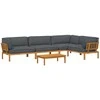 Sofa Sofos komplektas 5 pcs Antracitas Kietos akacijos mediena