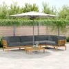 Sofa Sofos komplektas 5 pcs Antracitas Kietos akacijos mediena