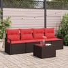 Sofos komplektas 5 pcs Ruda ir raudona poliratanas