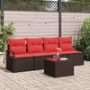 Sofos komplektas 5 pcs Ruda ir raudona poliratanas