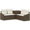 Sofos komplektas 5 vnt. Ruda ir Kremavimo Balta