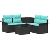 Sofos komplektas 6 vnt. 4-Vietų skaičius Juoda ir mėlyna