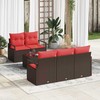 Sofos komplektas 6 pcs Ruda ir raudona poliratanas