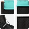 Sofos komplektas 7 pcs Juoda ir mėlyna Poli ratanas ir plienas