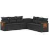 Sofos komplektas 7 pcs Juoda Poli ratanas ir plienas