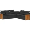 Sofos komplektas 7 pcs Juoda Poli ratanas ir plienas