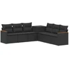 Sofos komplektas 7 pcs Juoda Poli ratanas ir plienas