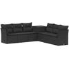 Sofos komplektas 7 pcs Juoda Poli ratanas ir plienas