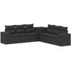 Sofos komplektas 7 pcs Juoda Poli ratanas ir plienas