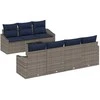 Sofos komplektas 8 pcs Pilka ir tamsiai mėlyna poliratanas