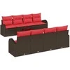 Sofos komplektas 9 pcs Ruda ir raudona Poliesteris