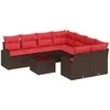 Sofos komplektas 9 pcs Ruda ir raudona Poliesteris