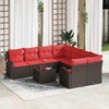 Sofos komplektas 9 pcs Ruda ir raudona Poliesteris