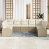 Sofos komplektas 9 vnt. Smėlio [Sintetinė]: Poli ratanas