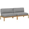 Sofa Sofos komplektas su pagalve 2 pcs Pilka Kietos akacijos mediena